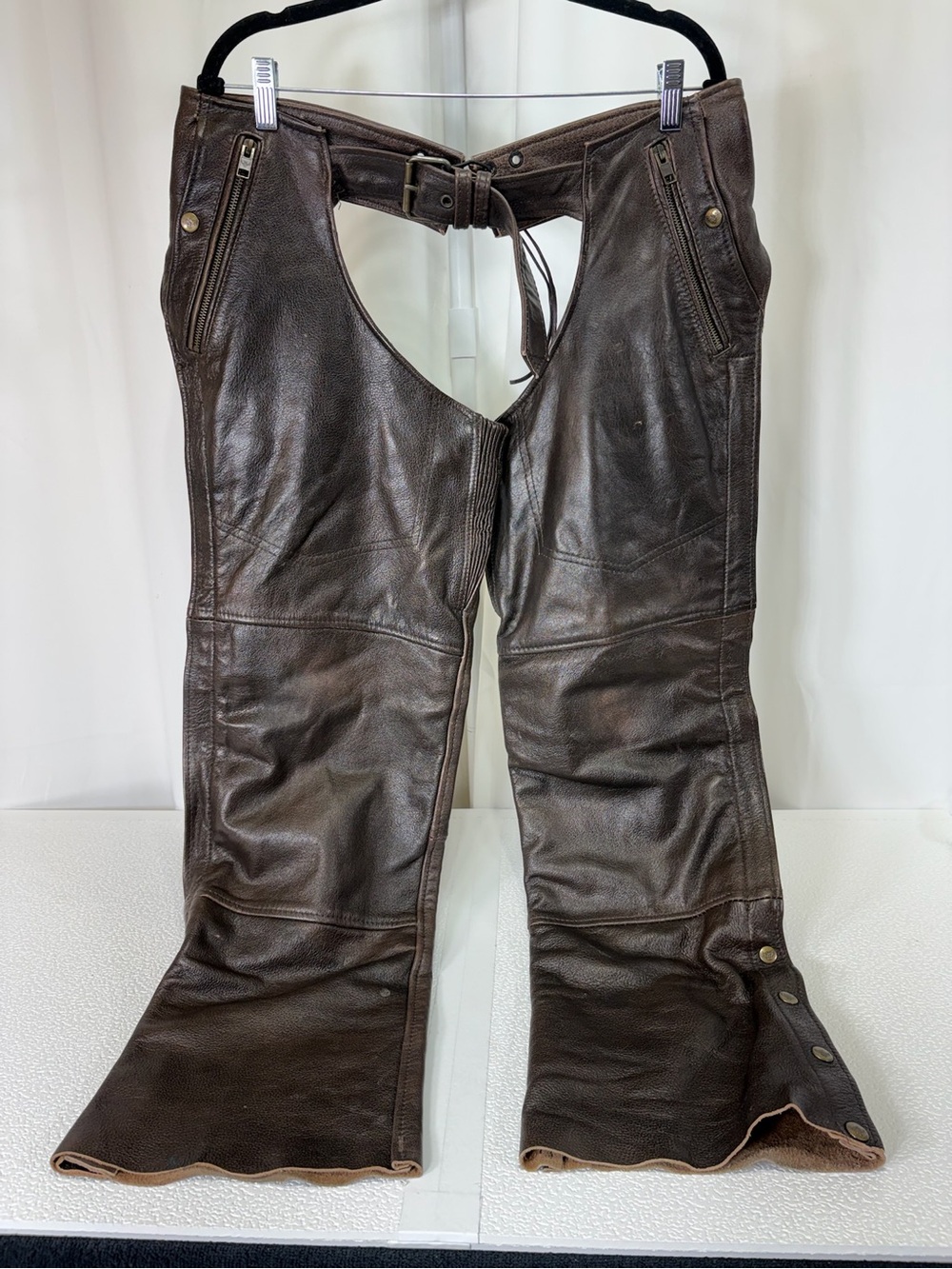 Men's Dark Brown Leather Flare & Wide-Leg Chaps 4028